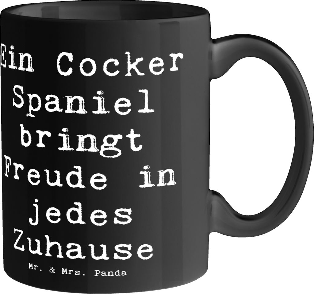 Mr. & Mrs. Panda Kaffeebecher Spruch Cocker Spaniel Freude - Schwarz - Geschenk, Tasse, Hunderassen Beschreibung, Begleiter, sozial, Teetasse, loya...