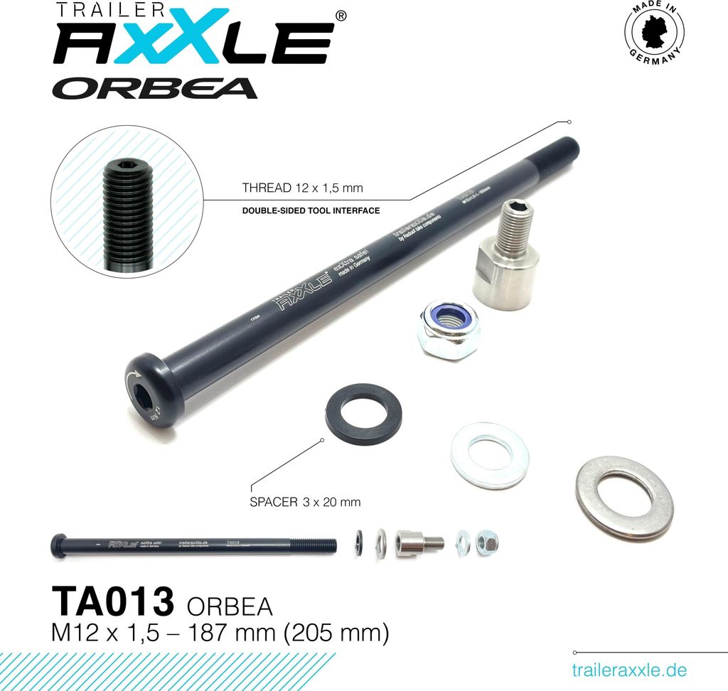Trailer AxXle TA013 Orbea - L'axe pour vélo remorque enfant Image du produit 