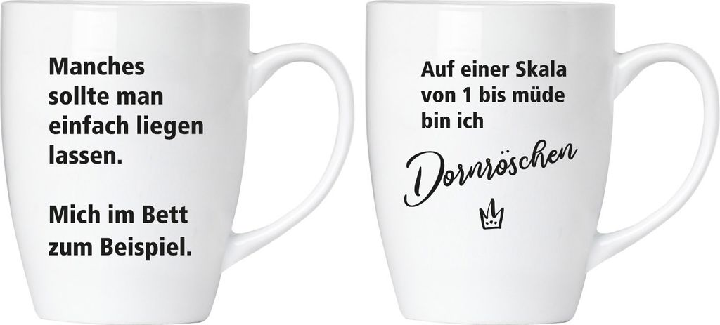 BRUBAKER "Dornröschen" Tassen Set aus Keramik - Grußkarte und Geschenkpackung