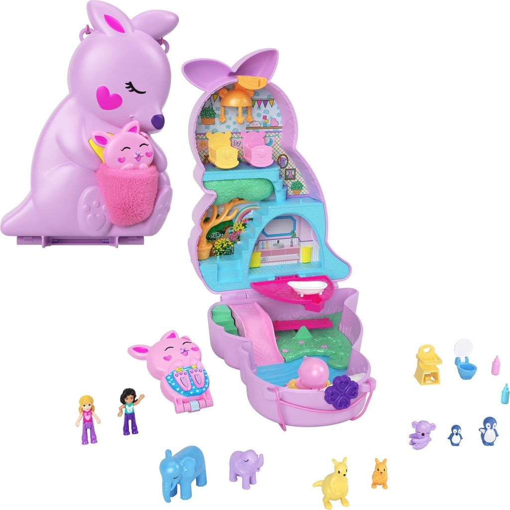 Mattel HKV50 Polly Pocket Mama & Joey Kangaroo Box Obrázok produktu 