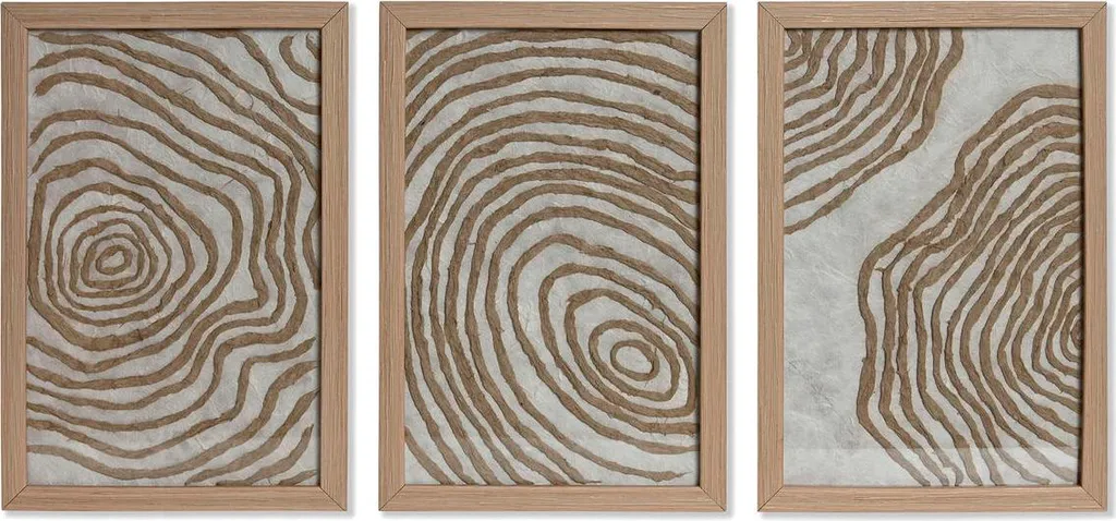 Triptyque Mural Design Home ESPRIT Modern 20x30cm pour Salon et Bureau