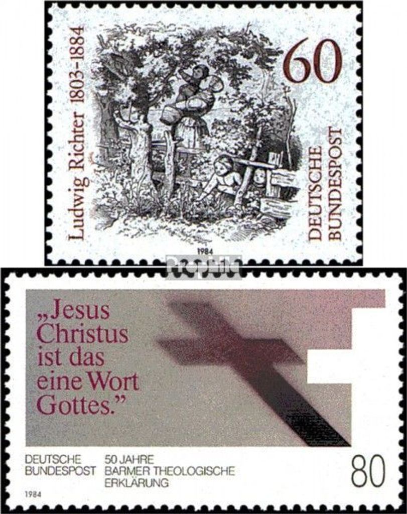 Briefmarken BRD (BR.Deutschland) 1984 Mi 1213,1214 (kompl.Ausg.) postfrisch 100.Todestag von Richter