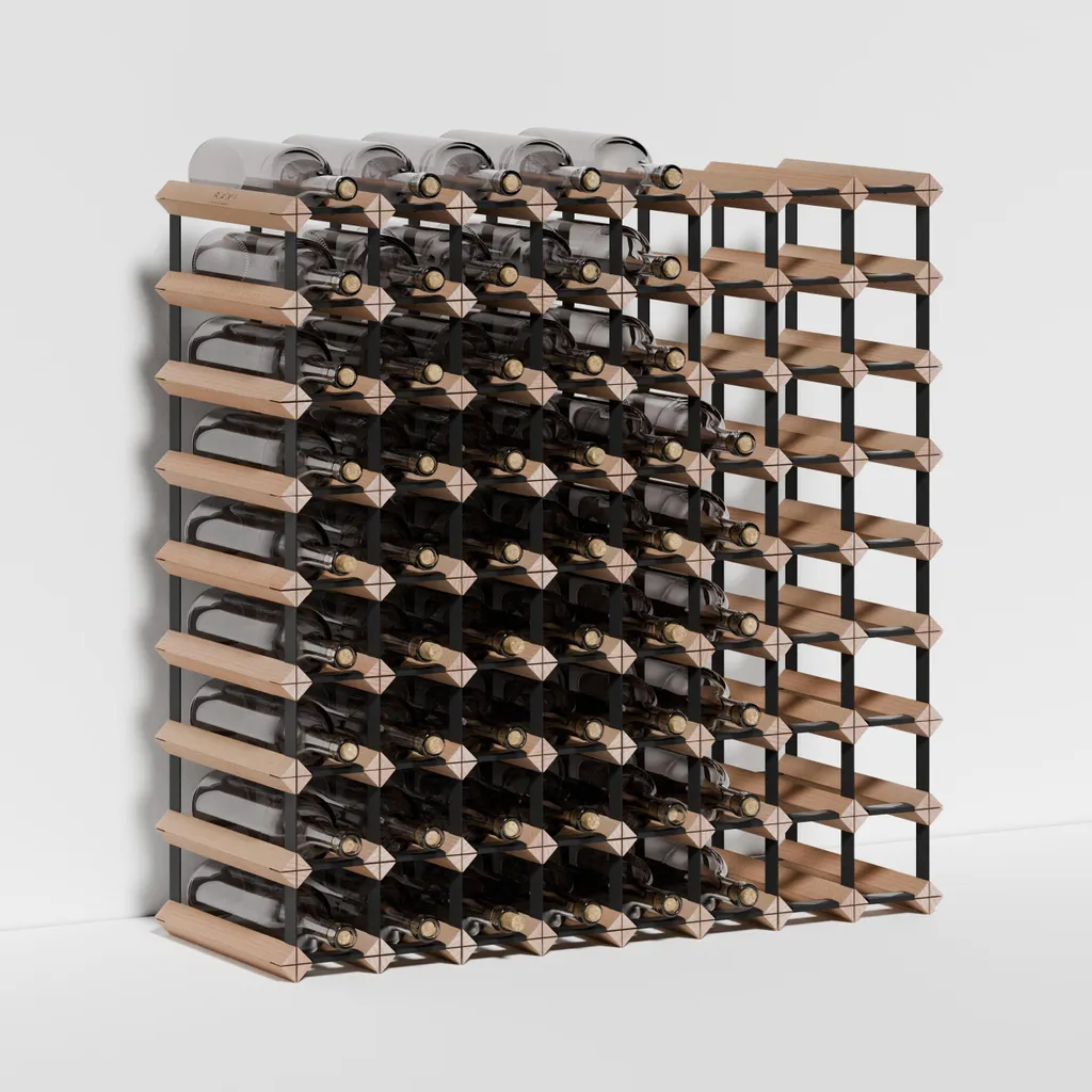 Étagère à Vin Grand Format en Bois de Hêtre, Rangement 72 Bouteilles