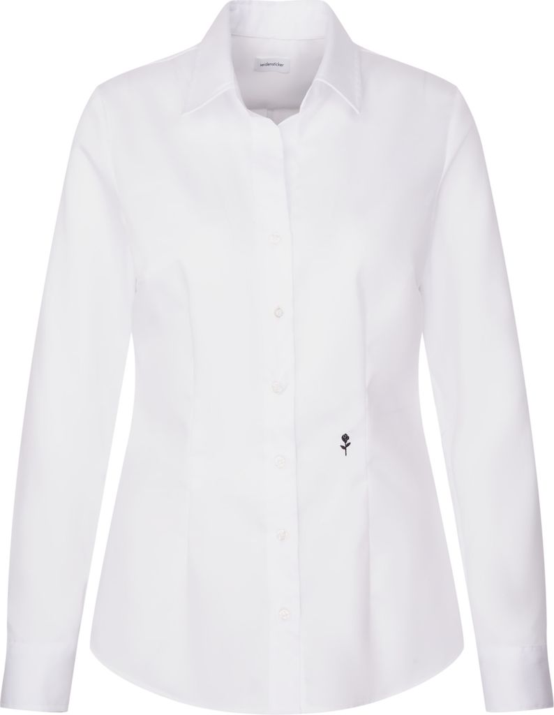 Seidensticker FASHION-BLUSE Damen Bluse Langarm Kent Slim Weiß 32