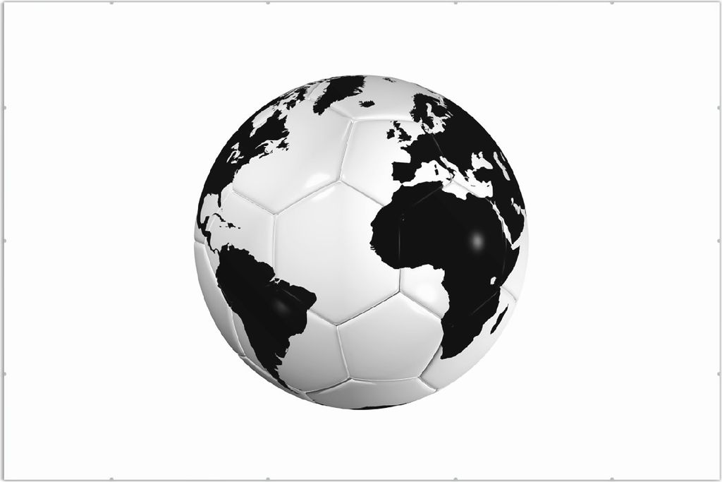 Wallario Wandbild Planet Fußball, Größe: 61 x 91,5 cm, Poster mit rahmenlosen Bildhalter