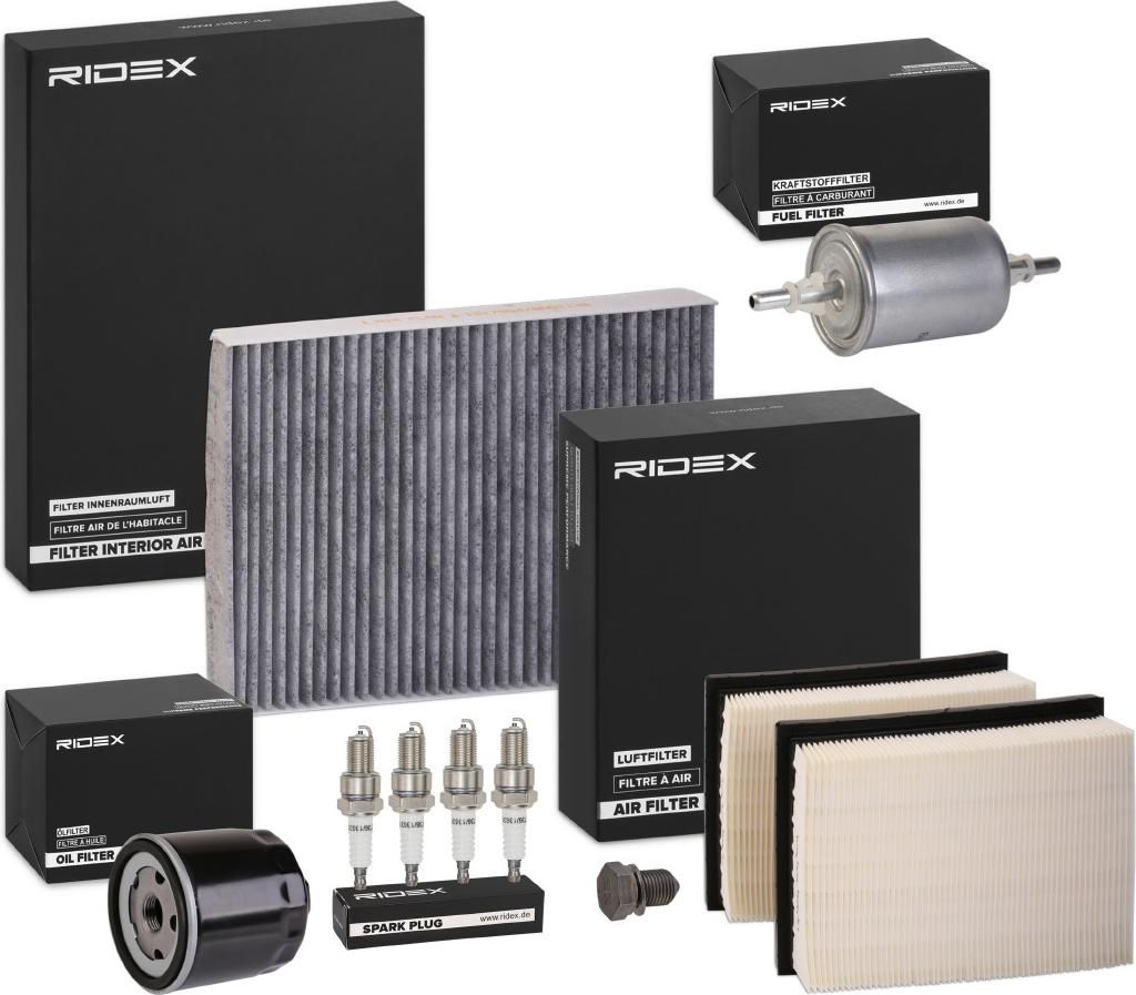 RIDEX Inspektionspaket Filterset für VW Lupo (6X1, 6E1) Polo Schrägheck (6N1) Polo Classic (6V2) Polo Variant (6V5) für SEAT AROSA (6H)