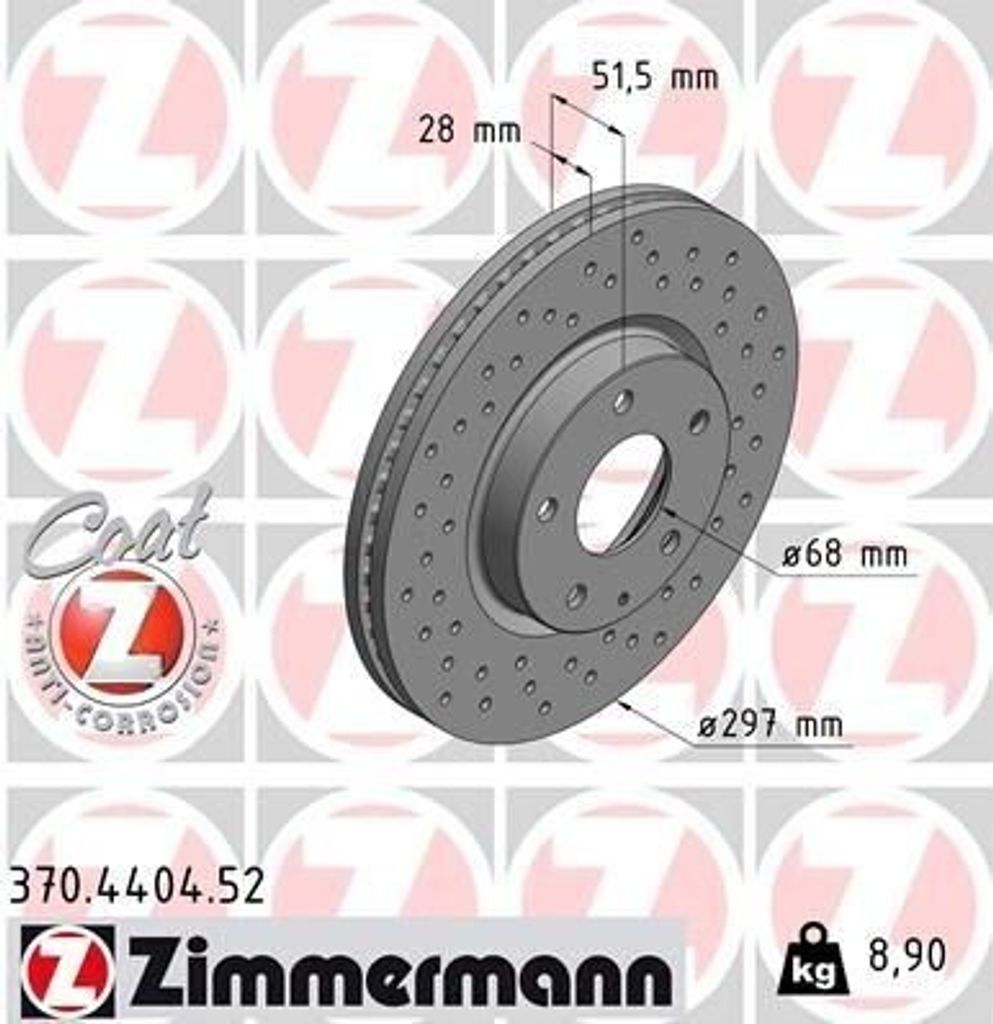 ZIMMERMANN 370.4404.52 - Bremsscheibe für 6 (G)