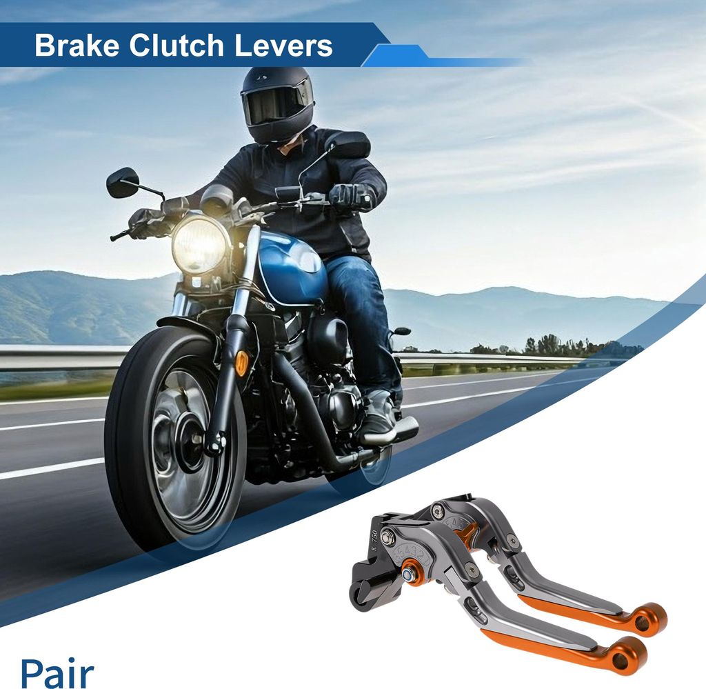 Kurze Lange Brems Kupplungshebel für Kawasaki NINJA650R 2009-2016 Verstellbare Motorrad Lenker Bremshebel Aluminiumlegierung Titan Griff Orange Ende