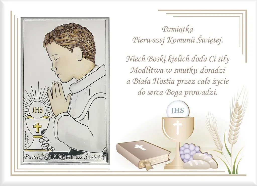 Souvenir de Communion Durable : Image Argent 18x13 cm - Ne ternit pas