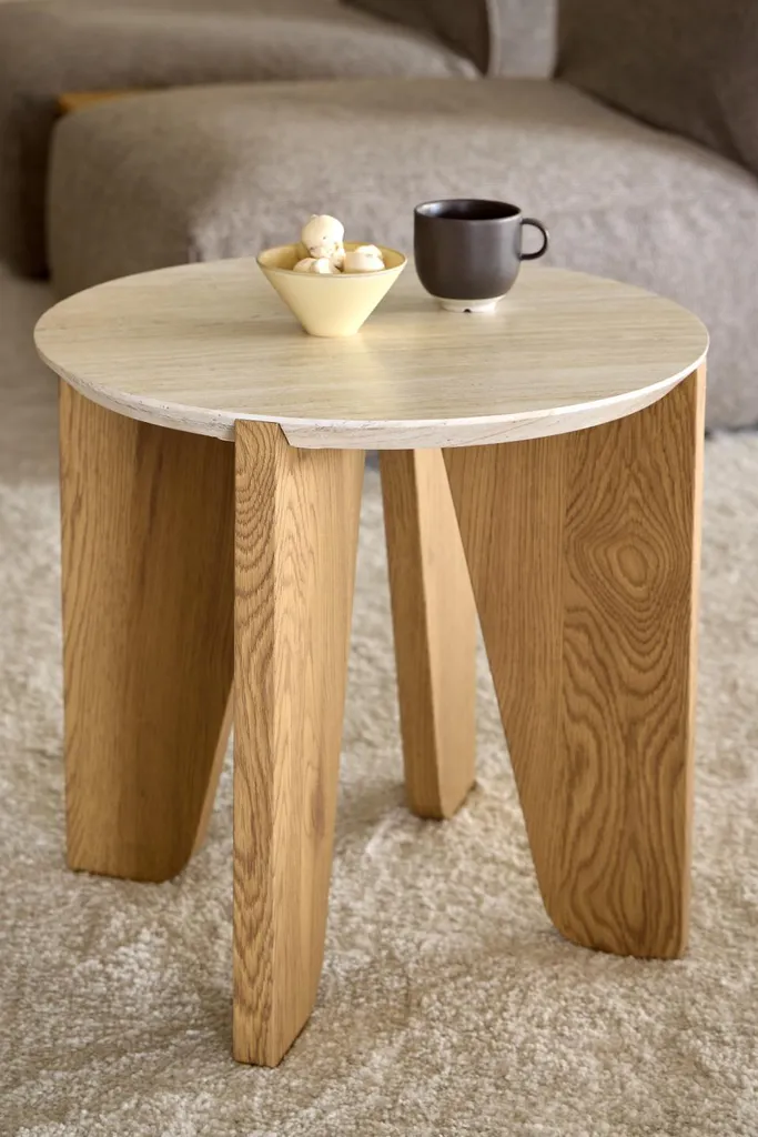 Table d'Angle Dockland Beige Compacte et Robuste Finition Mate - 9