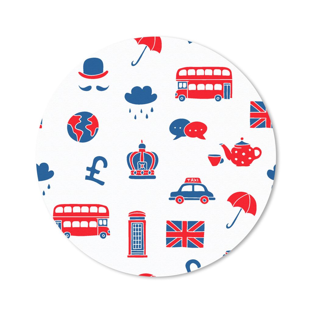MuchoWow Mauspad Mousepad England - Muster - London 40x40 cm - Mousepads - Maus Mat - Pad - Mausunterlage - Schreibtisch Accessoires