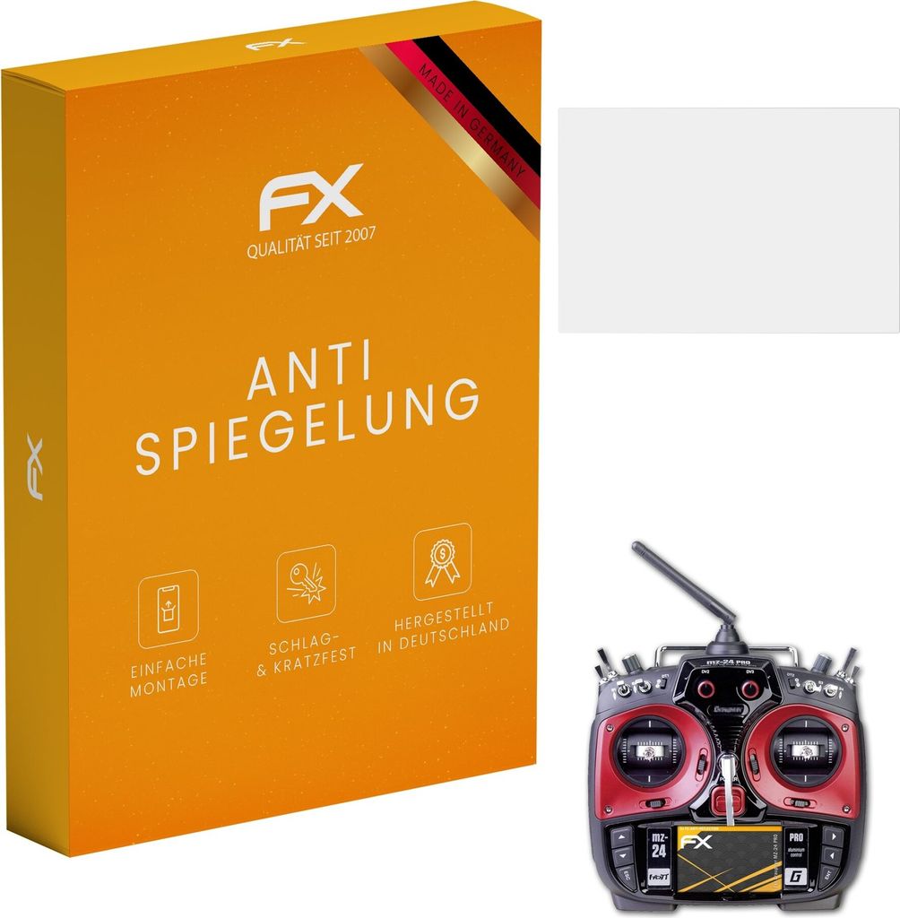 atFoliX FX-Antireflex 3x Schutzfolie kompatibel mit Graupner MZ-24 PRO Displayfolie