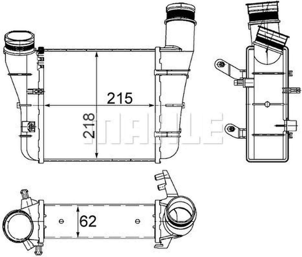 MAHLE CI 336 000S Ladeluftkühler LLK für AUDI A4 Avant (8ED, B7) Turbo Intercooler