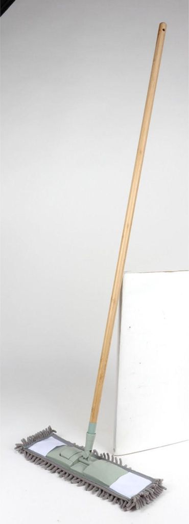 12x Bodenwischer mit Bambusstiel ca. 43x130 cm – stabiler Wischer für Fliesen Laminat und Parkett, nachhaltiger Bambusgriff, robust und umweltfr...