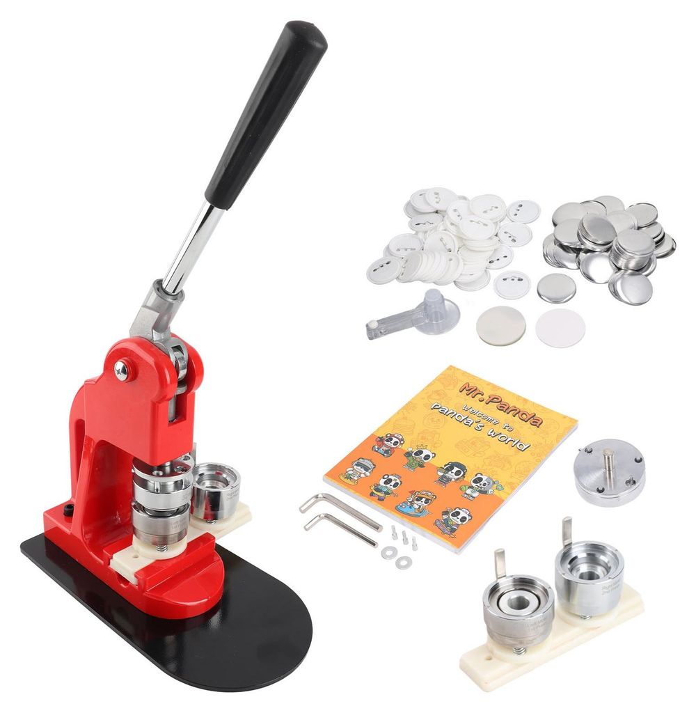 Button Maker Machine Pin Press mit 100 Teilen Buchschneider