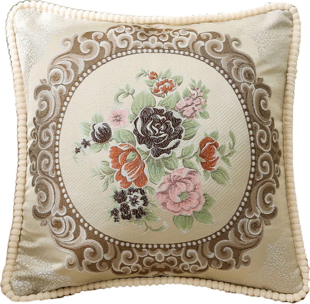 Pillow Case glattes Reißverschluss abnehmbarer Polyester 45 x 45 cm Wohnzimmersofa Wurfkissenabdeckung Heimatkoration-Beige