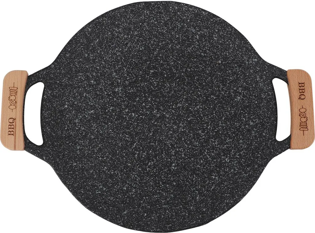 Poêle à griller ronde antiadhésive S pour barbecue et camping en métal
