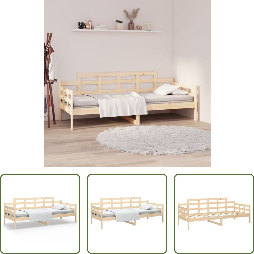 The Living Store Tagesbett Massivholz Kiefer 90x190 cm