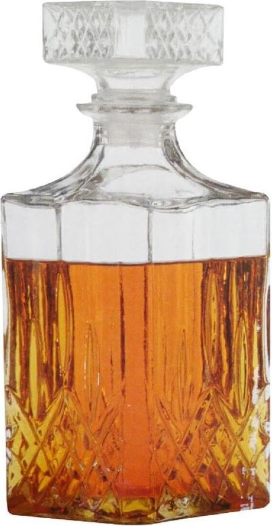 Whiskey Karaffe Glas Verschluss 900ml Whiskykaraf Flasche Cognac Scotch Brandy Sherry Gläser Konturen 235x9x9x9cm