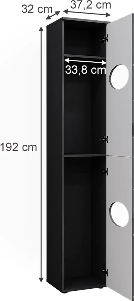 Offerta Armadio Bagno Vicco Irma Antracite Lucido | 37,2 x 192 cm - 3