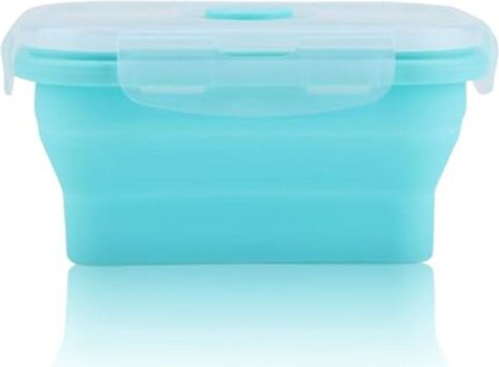 Silikon-Lunchbox mit Deckel, zusammenklappbare Lunchbox Meal Prep Lunchbox-Behälter 4 Größe für Kinder/Mann/Frau/Küche/Zuhause(800ML-Grün)