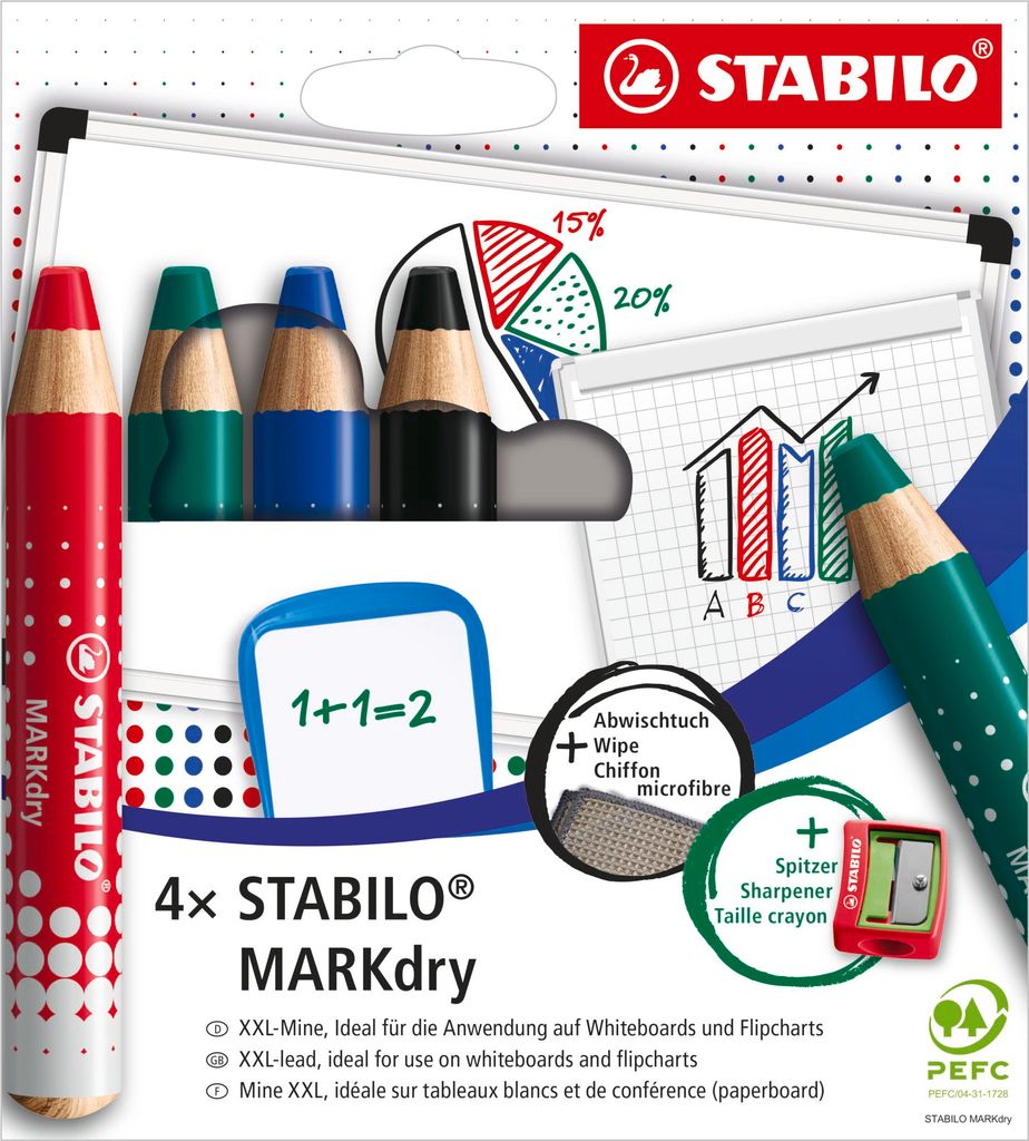 STABILO Marker MARKdry 4er Etui