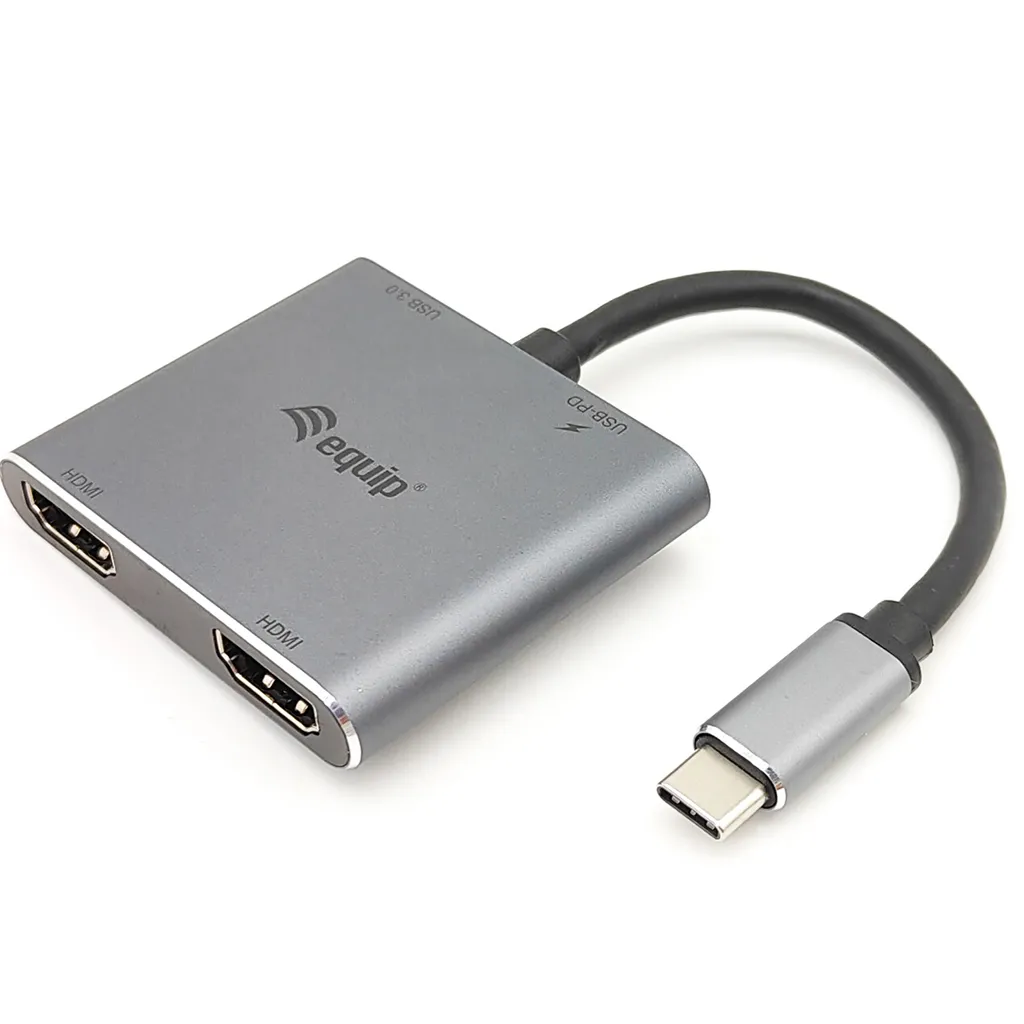 Equip Dock 4-1 USB-C vers Double HDMI 4K, USB-A et Power Delivery 100W