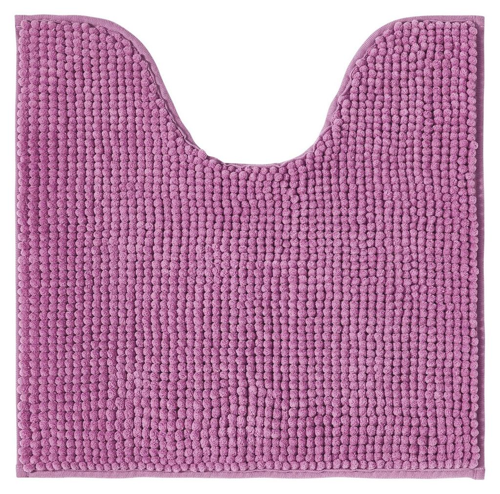 Rutschfeste Badematte/WC-Vorleger mit Aussparung | Kombinierbar als Badematten-Set | Waschbare Chenille-Badematte/Teppich | Für freistehende WCs |...