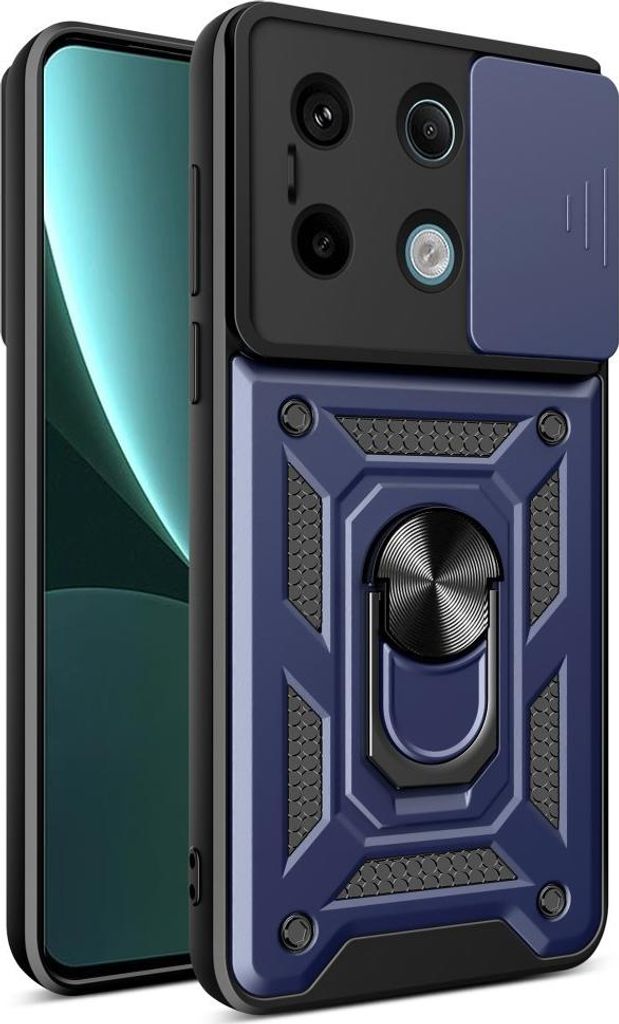 Xiaomi Redmi Note 13 Pro 5G / Poco X6 Hülle - Coverup Armor Ring Ständer Back Cover mit Kamera Schutz - Blau