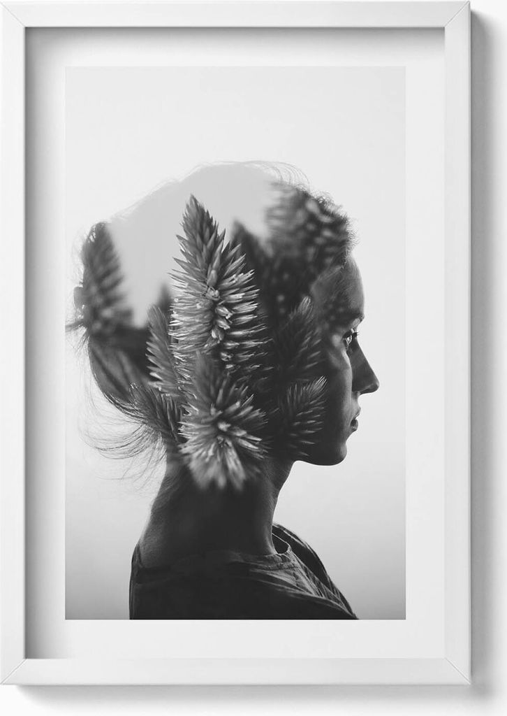 Menschliche Sensibilität und Gedanken– Wandbild mit Rahmen – Gerahmtes Bild – Wanddekoration – 40x60 cm – Weiß