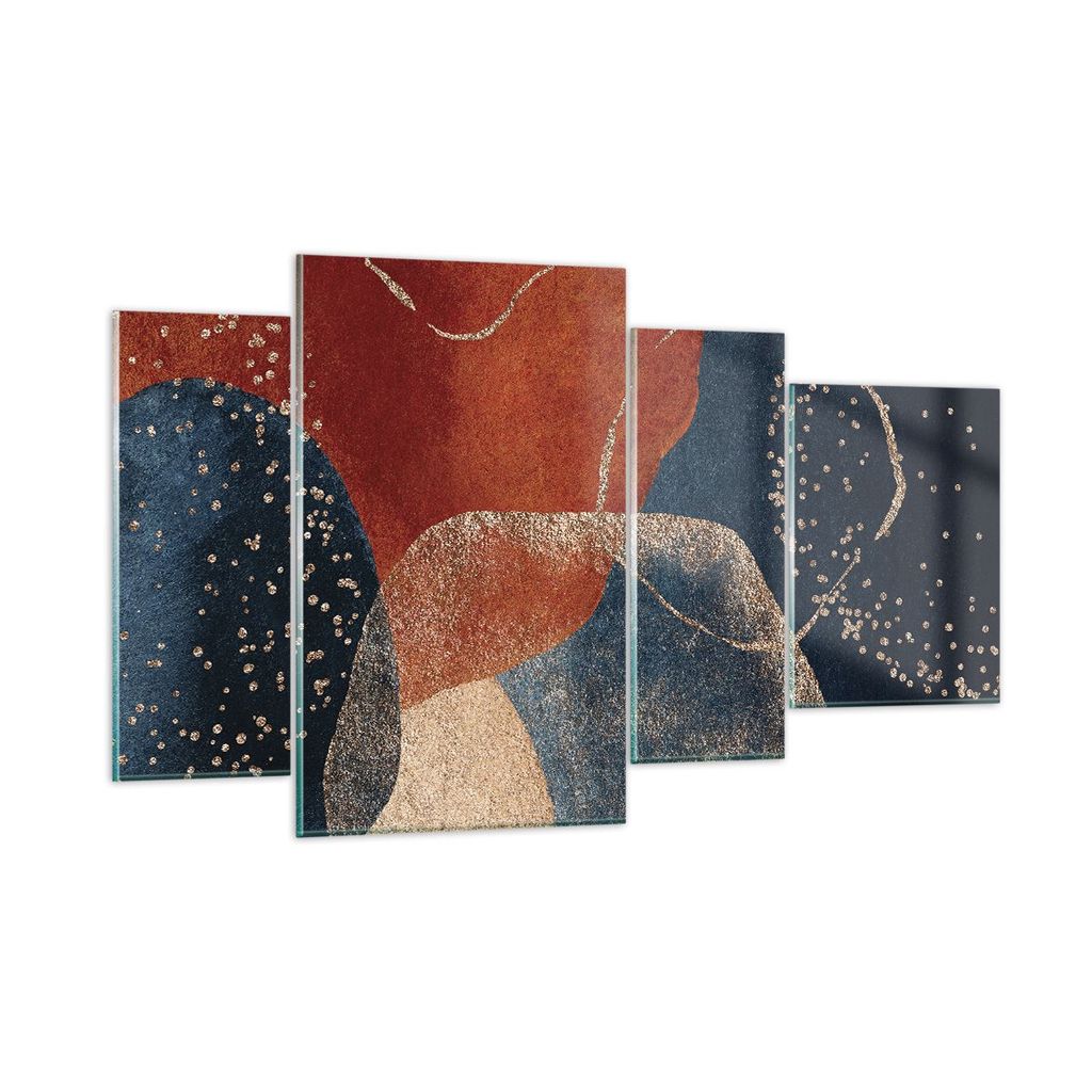 Bilder auf glas - 4 Teile - Die Farben Formen Geometrie - 120x70cm - Glasbilder - Wandbilder - Bilder - Wanddekoration aus Glas - Glas Bilder - Wan...