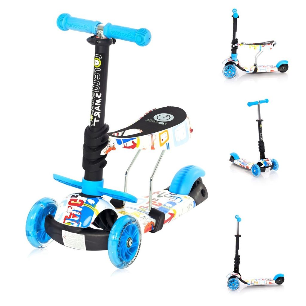 Lorelli Kinderroller Laufrad 2 in 1 Smart PolyurethanRäder leuchten klappbar verstellbar hellblau