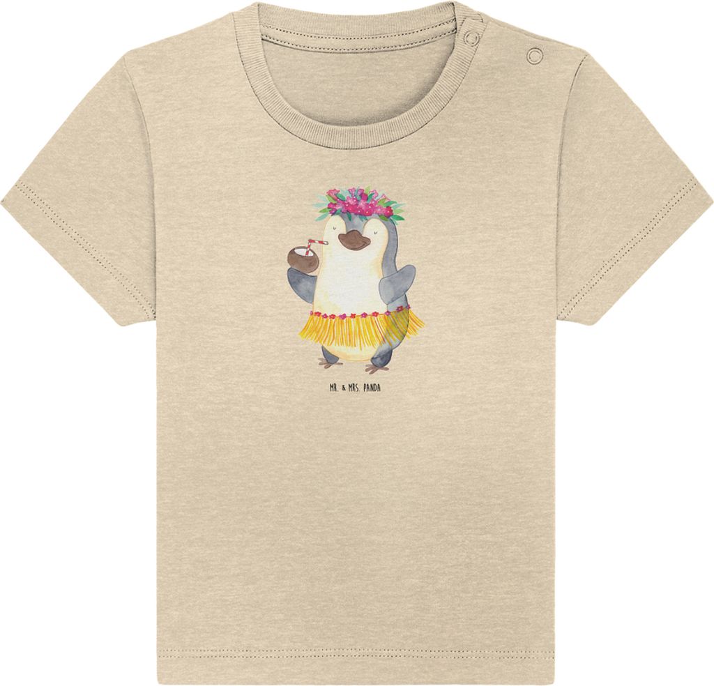 Mr. & Mrs. Panda T-Shirt Pinguin Kokosnuss 24. - 36. Monat - Natural Raw - Geschenk, Baby Shirt, Ferien, Urlaub, Kleinkind, Babyshirt, Kurzarmshirt...