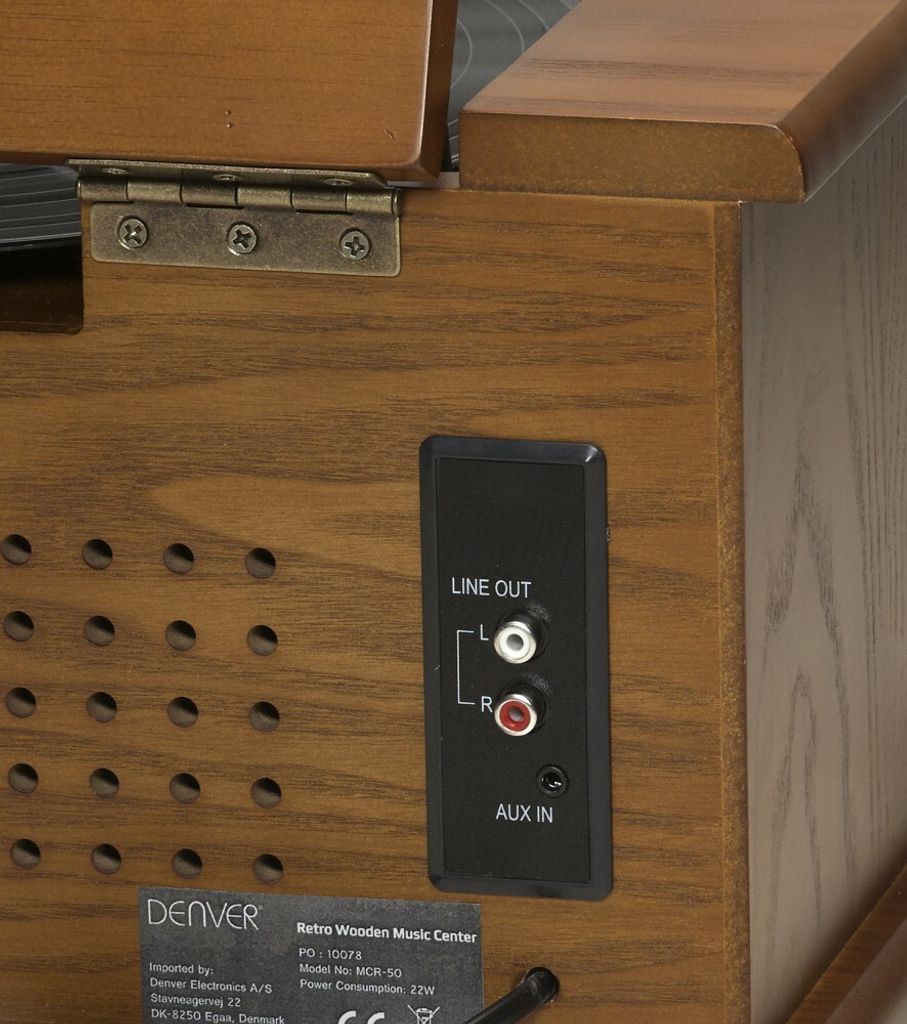 Denver MCR-50MK2 Retro drevený gramofón s rádiom CD kazetou Obrázok produktu 9
