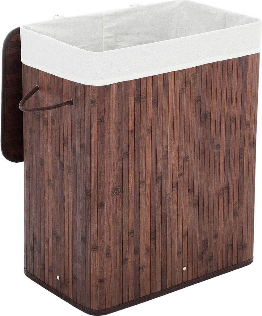 Wäschekorb aus Bambus, 100 l, braun, 1 Fach