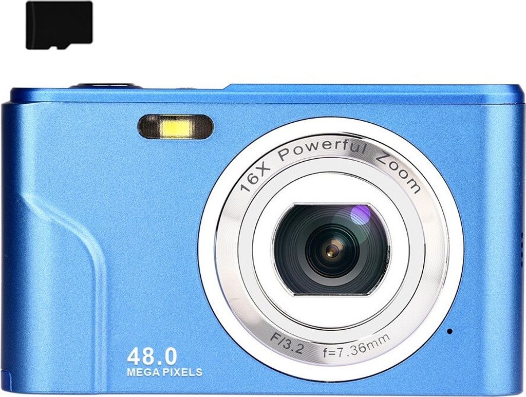 INF DC311 Kompakte Digitalkamera mit 32GB TF-Karte Blau