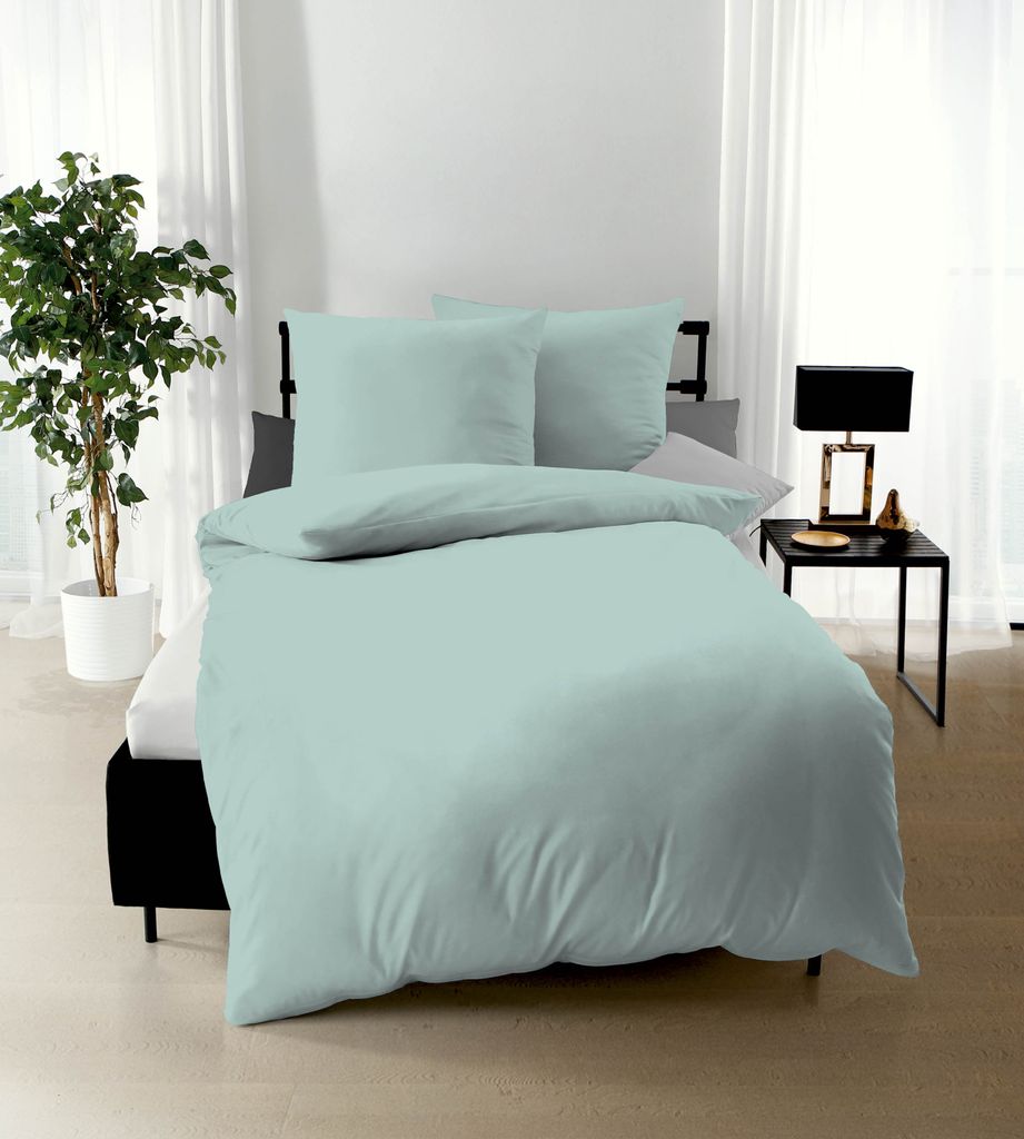 Biancheria Da Letto In Raso 135 X 200 Beige Grigio Scuro