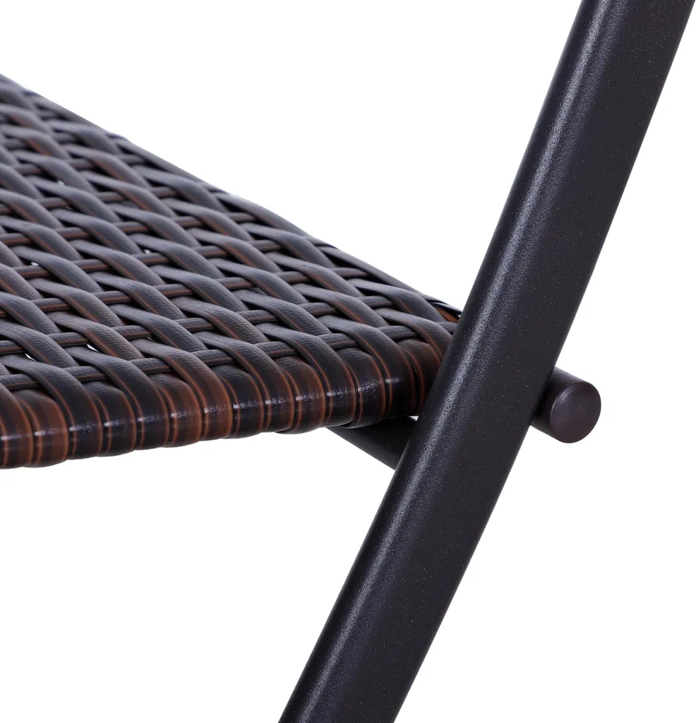 Mobilier de Jardin Compact Résine Tressée Solution Gain de Place Set - 8