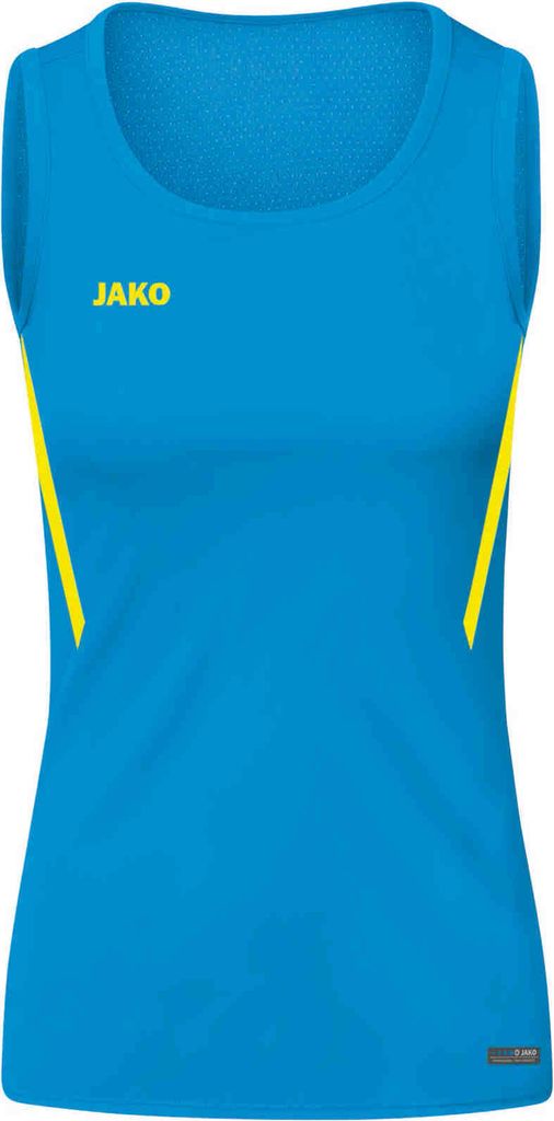 JAKO Damen Tanktop Challenge, Farbe:JAKO blau/neongelb, Größe:42