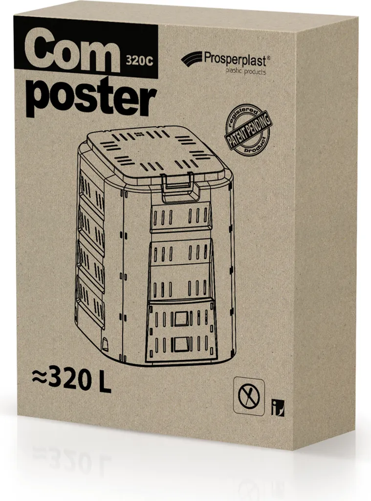Composteur CompoGreen 320L à haute résistance thermique pour humus rapide