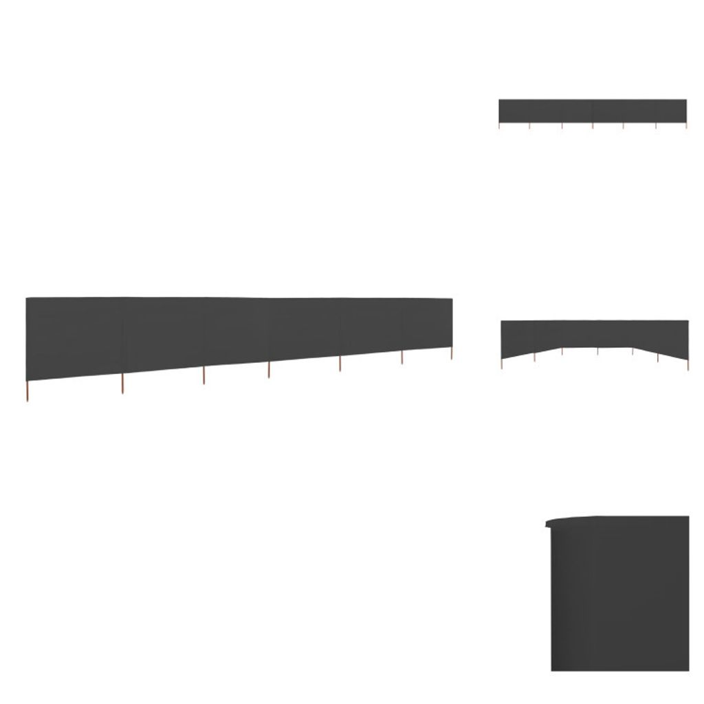 vidaXL 6-teiliges Windschutzgewebe 800 x 80 cm Grau - Sonnenschirme & Sonnenschutze
