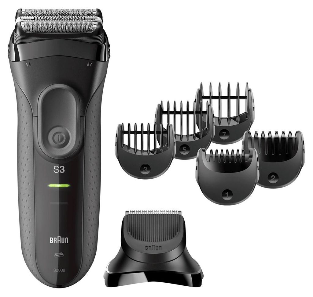 Braun 3000BT, Folienschaber, Schwarz, Grau, LED, Akku, Produktbild 