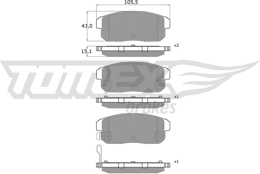 TOMEX brakes Bremsbeläge Satz Hinten Bremsklötze für NISSAN PRIMERA (P11) TX 17-97
