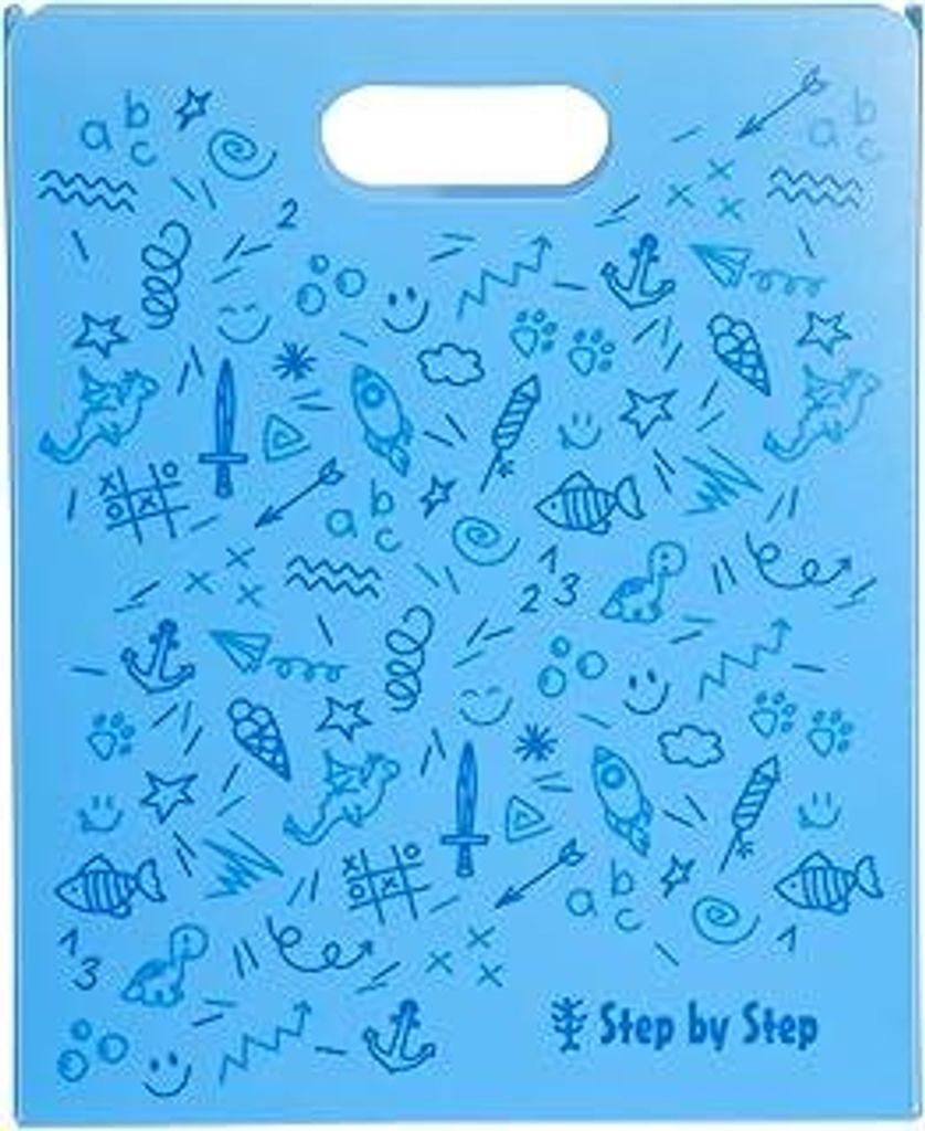 Step by Step Heftbox mit Tragegriff, Blau, für Hefte und Schnellhefter, DIN A4, Fach für Lineal, mit Tragegriff, platzsparend, 4 Fächer