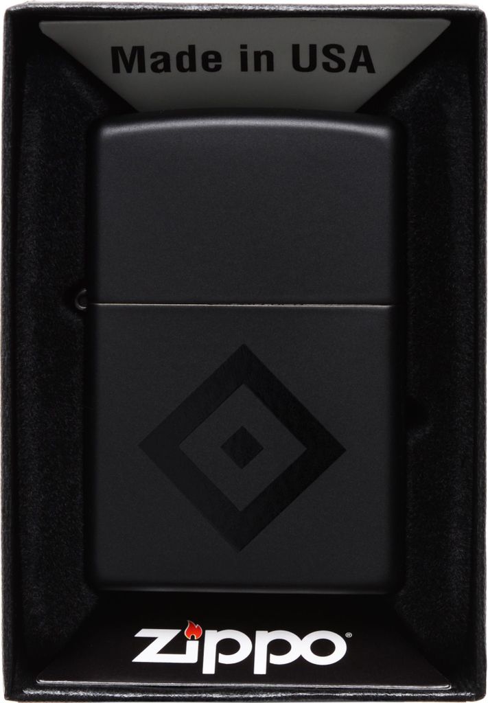 Accendino Zippo Hamburger SV nero opaco con logo HSV Raute Immagine del prodotto 