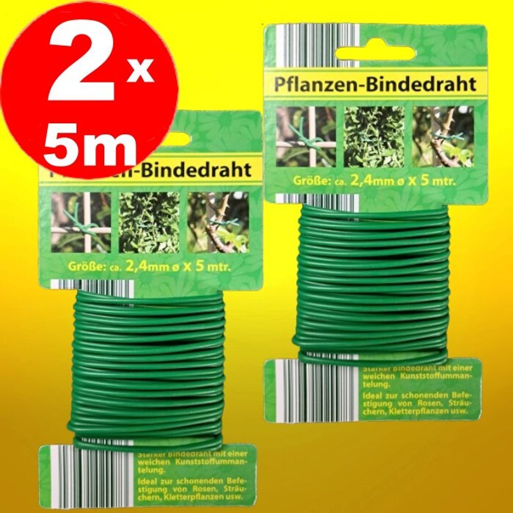 10m Bindedraht 2,4 mm grün ummantelt Pflanzendraht Draht Produktbild 