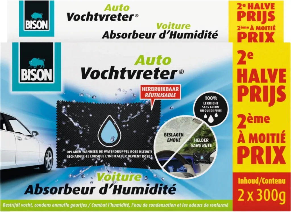OFFERTA Bison Auto Vochtvreter 2x300g - Stop Vetri Appannati!