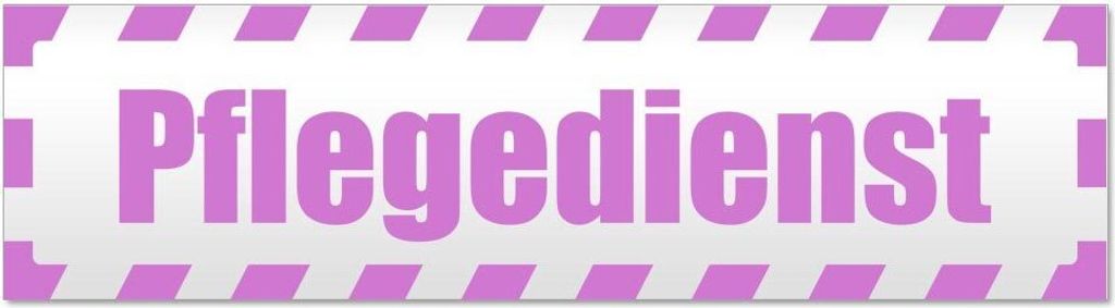 Kiwistar - Autoaufkleber - Flieder - 45 x 12 cm - Pflegedienst gestreift - Hinweis Aufkleber Sticker für Auto, Kfz, Fahrrad, PKW, LKW