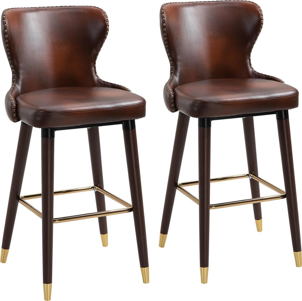 HOMdotCOM HOMdotCOM Tabouret de bistrot,Polyuréthanemarron Image du produit 