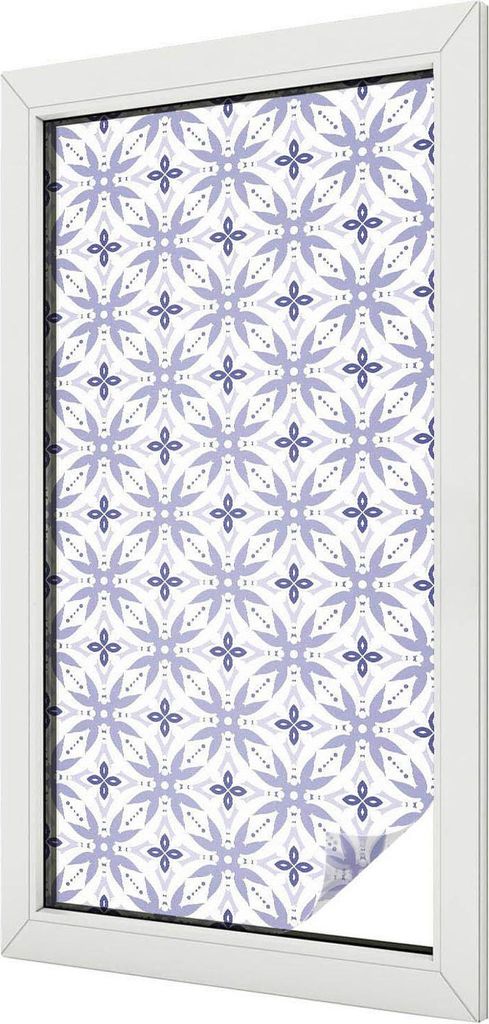 Buntglas Fensterfolie – 100x100 cm – Stained-Glass Design – blickdichte dekorative Sichtschutzfolie – selbstklebend, UV-Schutz – Stilvoll...
